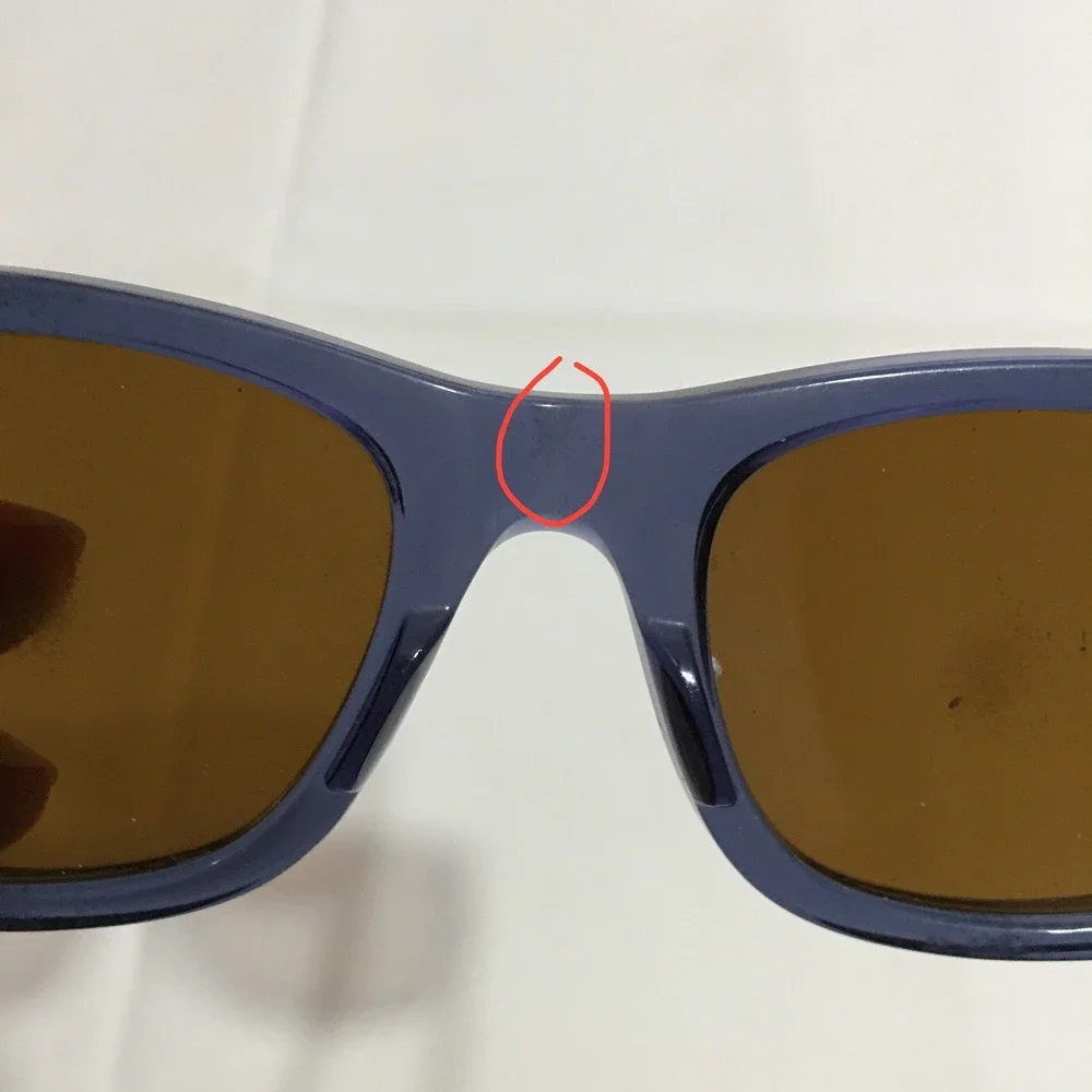 Ray-Ban Mega Wayfarer RB0840S Sunglasses Transparent Blue Frame Brown Lens Parts